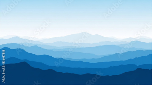 Serene Blue Mountain Layers Abstract Landscape Background