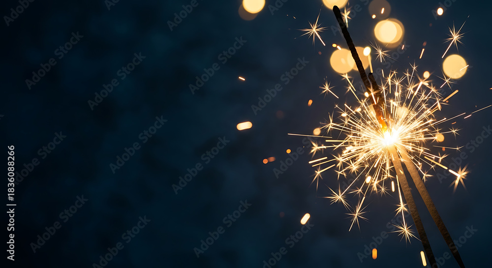Obraz premium Sparkler Glow Background with Copy Space – Festive Light and Celebration Theme