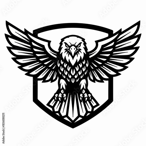 Esports logo of a wild eagle, ferocious predator ready to hunt and dominate the game with strong, fast and deadly performance	
