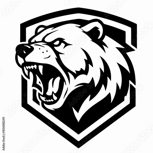 Esports logo of a wild bear, ferocious predator ready to hunt and dominate the game with strong, fast and deadly performance	
