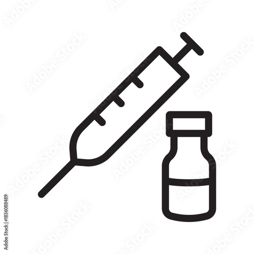 Modern Vaccine icon set for immunization, medical protection, healthcare education and disease prevention visuals