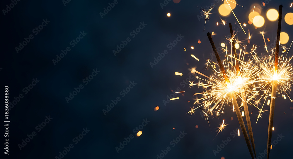 Obraz premium Sparkler Glow Background with Copy Space – Festive Light and Celebration Theme