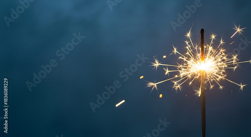 Sparkler Glow Background with Copy Space – Festive Light and Celebration Theme