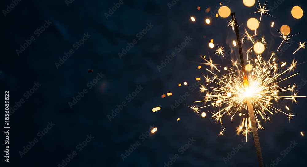 Obraz premium Sparkler Glow Background with Copy Space – Festive Light and Celebration Theme