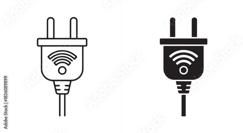 Smart plug vector icon isolated on in flat design style