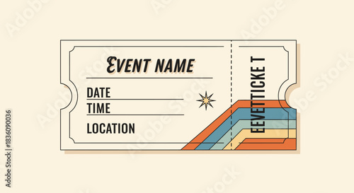 Vintage Event Ticket with Customizable Details for Event Promotion.
