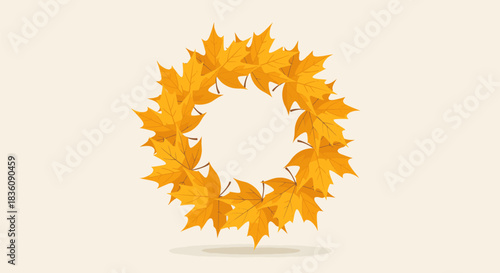 Autumnal Maple Leaf Wreath A Vibrant Circle of Fall Foliage.