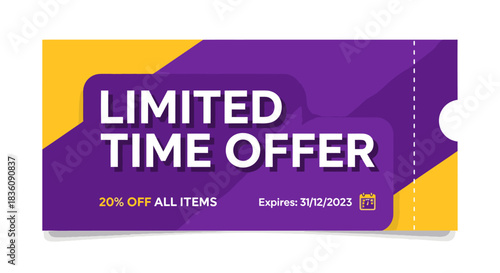 Limited Time Offer Coupon with 20 Off All Items and Expiry Date.