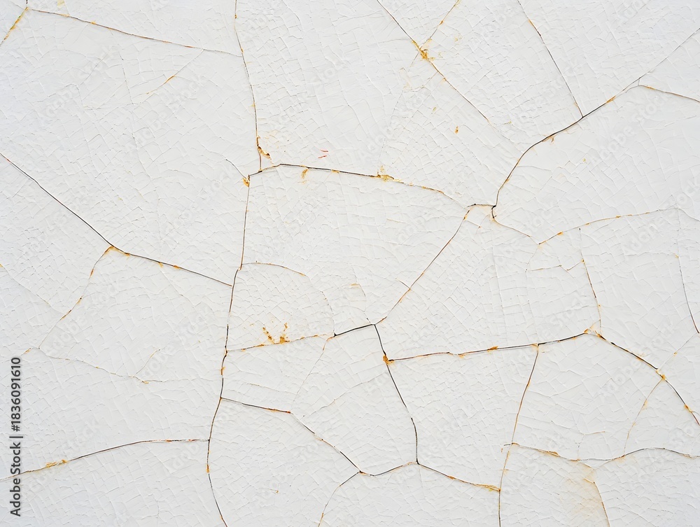Obraz premium White paint cracks texture background with an old and weathered surface appearance and design