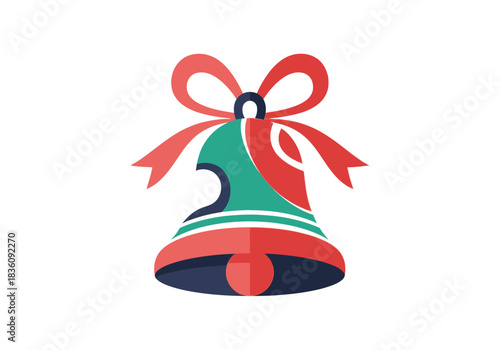 Natal Art Festive December Bell Illustration with Bow, Joyful Ornament for Holiday Season, Decorative Celebration Element