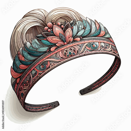 Illustration of a woman's headband with an abstract pattern