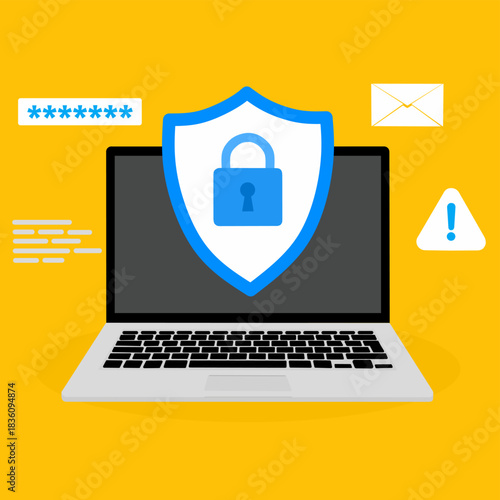 Personal data security, cyber data security online concept illustration, internet security or information privacy.