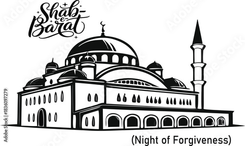 Religious design Shab e baraat barat mean night of forgiveness Islamic culture 