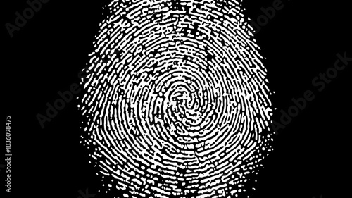 白地に高度に詳細化された指紋のベクターイラスト