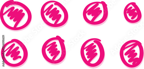 set of hand drawn sketchy circles vector set