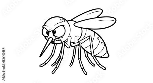 Black and white mosquito illustration