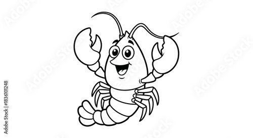 Smiling Cartoon Lobster Character Illustration