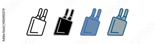 
knife holder icon set multiple style collection with two knife designs and a holder