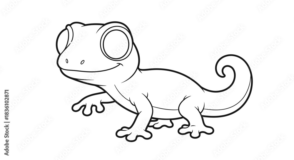 Obraz premium Cartoon Gekko Illustration