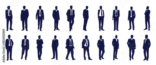 business people silhouette set business man and woman