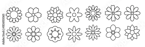 flowers icon set garden illustration sign collection flora