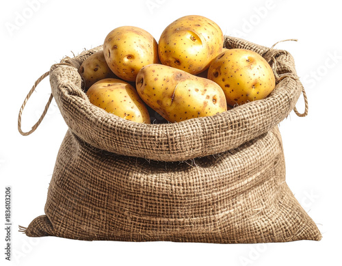 Transparent PNG available potatoes in a bag clipart png image on transparent background