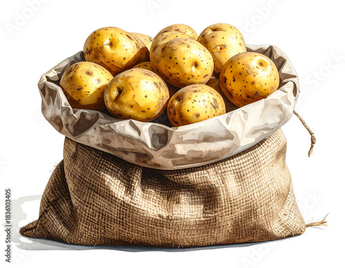 Transparent PNG available potatoes in a bag clipart png image on transparent background 