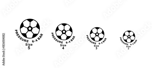 Pressure Hole Icon on Soccer Balls for All Size. 