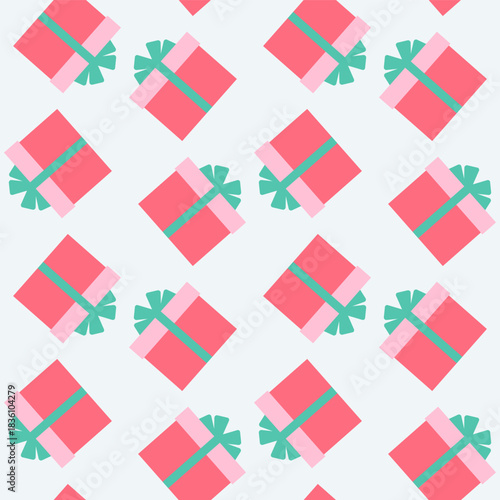 Seamless pattern with holiday boxes. Vector illustration