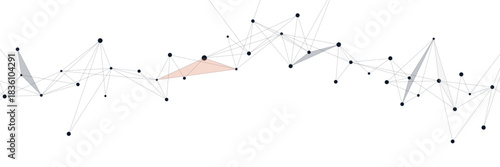 Abstract science research and global connectivity with plexus design. Connecting dots lines for big data visualization and digital technology concept. Vector