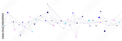 Abstract technology network connection with dots and lines. Molecular structure for genetic engineering, science and technology background. Vector