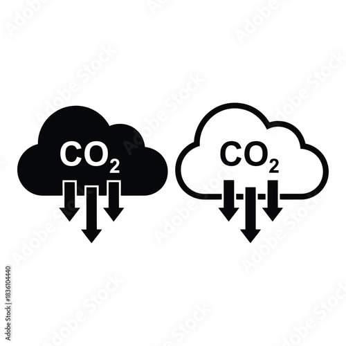 Carbon dioxide emission icon representing pollution and environmental impact