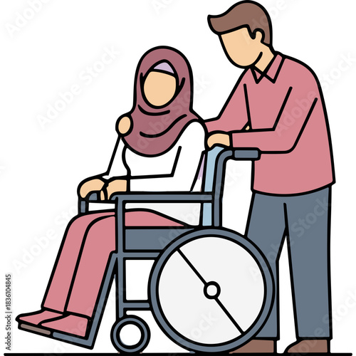 man in a wheelchair with a drum