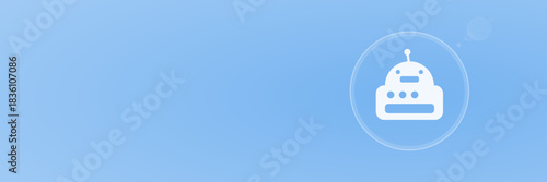 KI Robot Icon Vektor Header Copy Space svg unter 50 kB Künstliche Intelligenz Chatbot