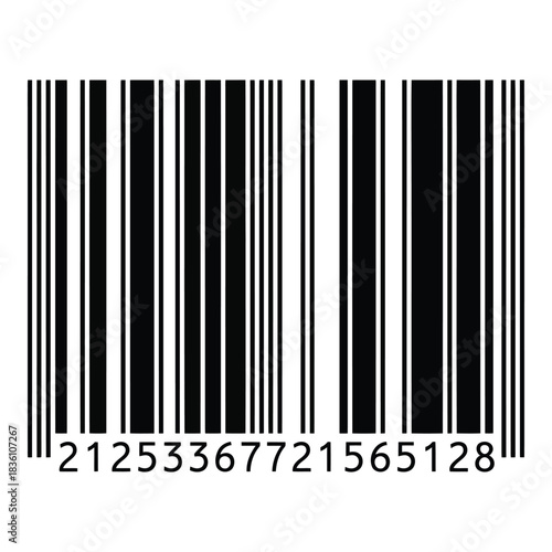 Close up of a black and white barcode with numbers below