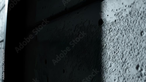 Light and Shadow Play on Textured Concrete Wall Surface Architecture