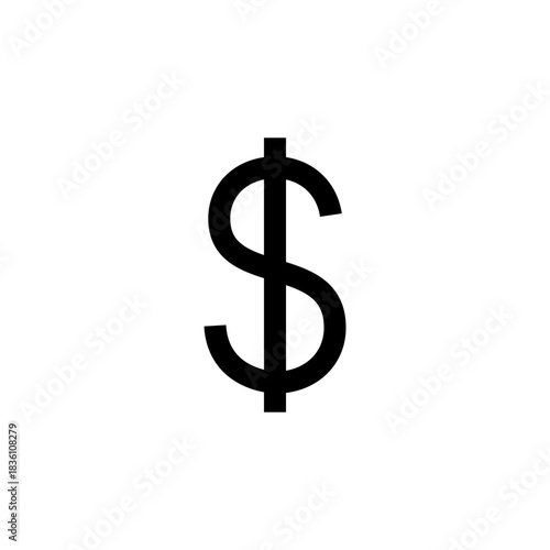 Dollar currency icon editable stroke eps