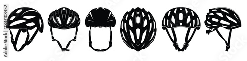 bicycle helmet silhouette clipart bundle