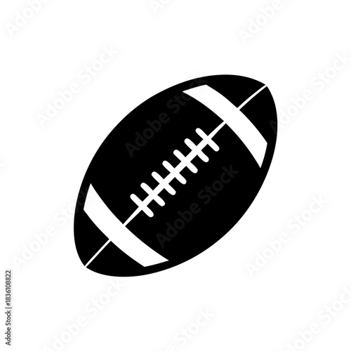 Silhouette of an american football on transparent background