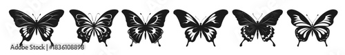 butterfly silhouettes vector set flying butterflies 