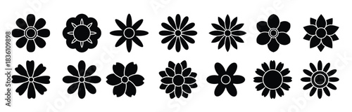  flowers icon set garden illustration sign collection flora