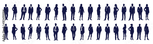 business people silhouette set business man and woman