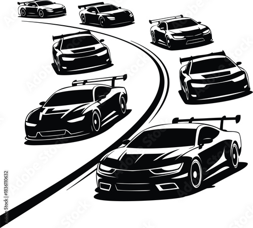 Auto racing speed vector illustration