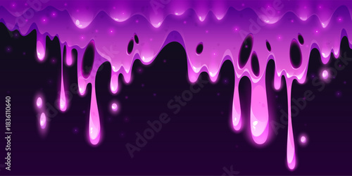 Pink slime dripping, liquid goo or mucus texture