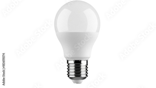 Energy-efficient LED light bulb isolated PNG on transparent background, modern lighting solution for eco-friendly homes and businesses
