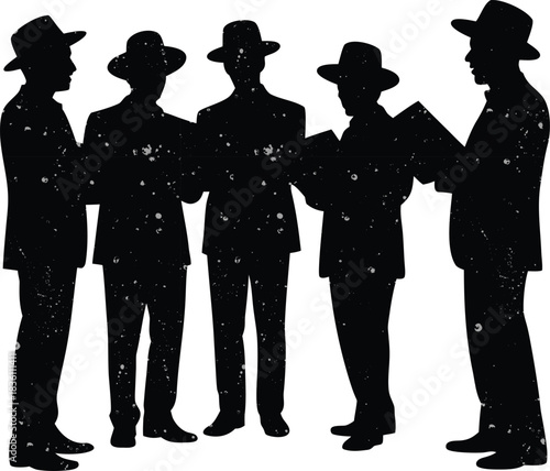 Barbershop music quartet vector illustration