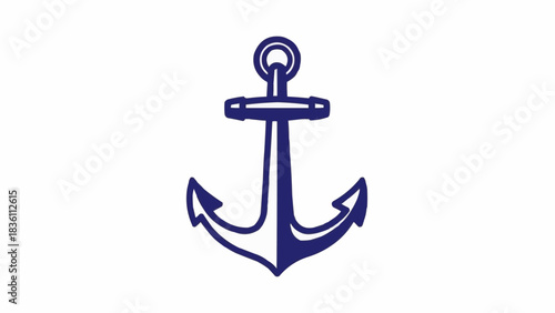 A simple blue anchor graphic on a plain white background, symbolizing stability and maritime themes.