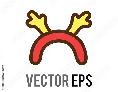 Festive reindeer antlers headband illustration for holiday celebrations