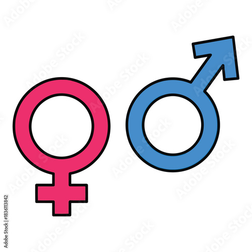 Gender symbols for female and male side by side