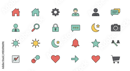 Clean and Modern Flat Icons for Web and App Design